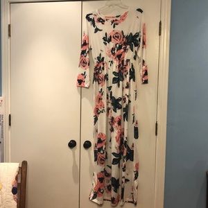 White floral maxi dress